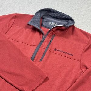 Vineyard Vines‎ On The Go Shep Shirt 1/4 Zip Pullover Mens Small Red Performance